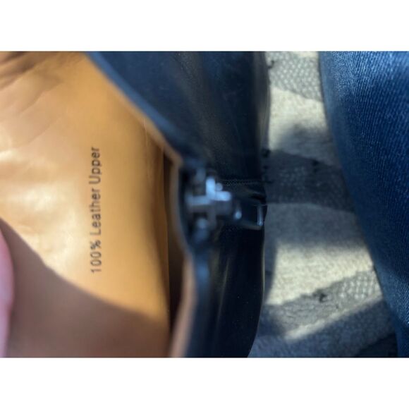 J.CREW Reagan Black Leather Zip Casual Ankle Booties Boots Womens Size 8 Minimal - Picture 6 of 7